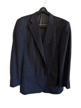 Ermenegildo Zegna Navy Pinstripe Suit 46/40